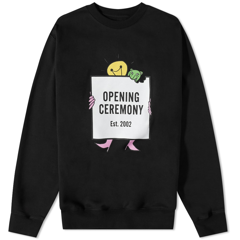 Mikina Opening Ceremony Light Bulb Box Logo Crew Sweat Crew Čierna | YMBA003F21FLE003-1003, 0