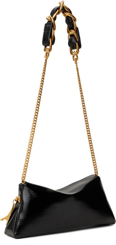 Kabelka Balmain Balmain 1945 Soft Striped Patent Leather Shoulder Bag Čierna | EN0LQ976LSTV, 2