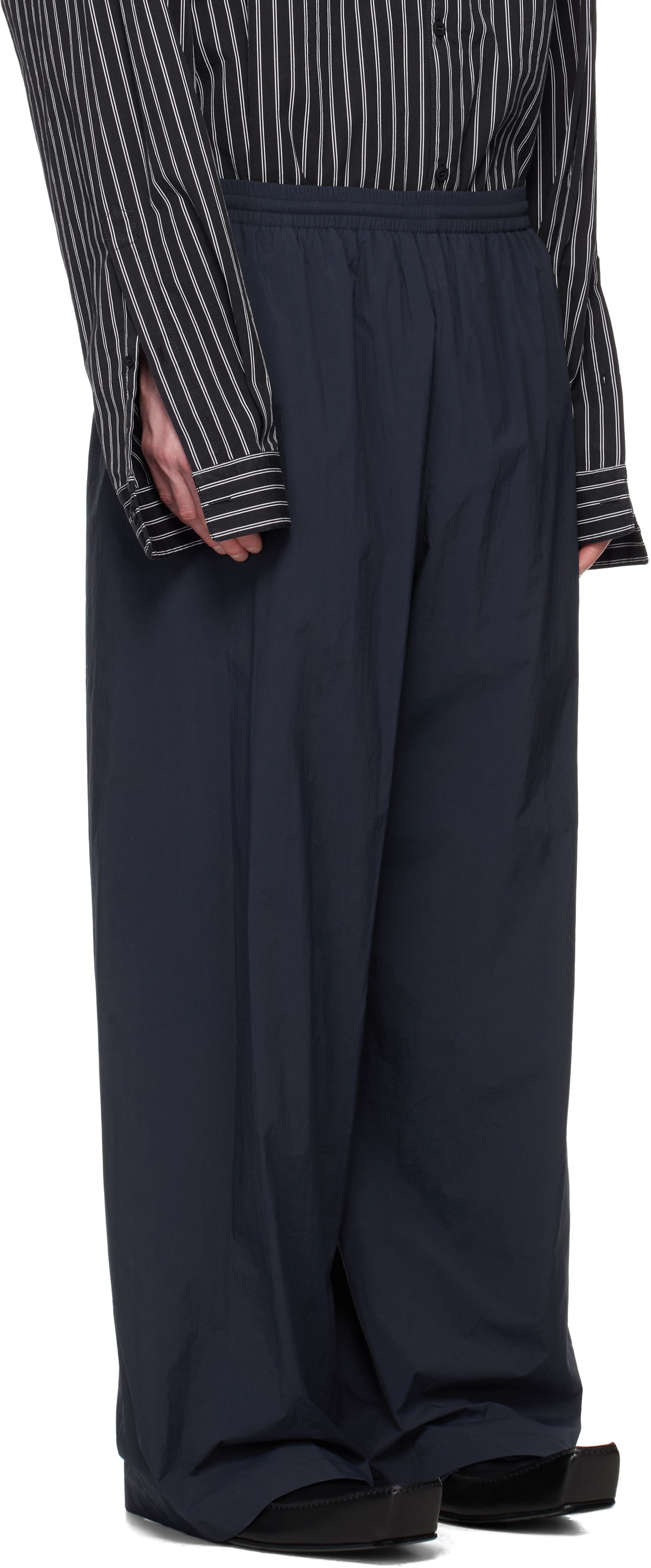 Nohavice Balenciaga Balenciaga Nylon Track Pants Navy | 814576TRO32, 1