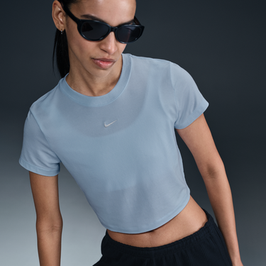 Crop Top Nike Sportswear Chill Knit Cropped T-Shirt Modrá | HF9538-423, 3