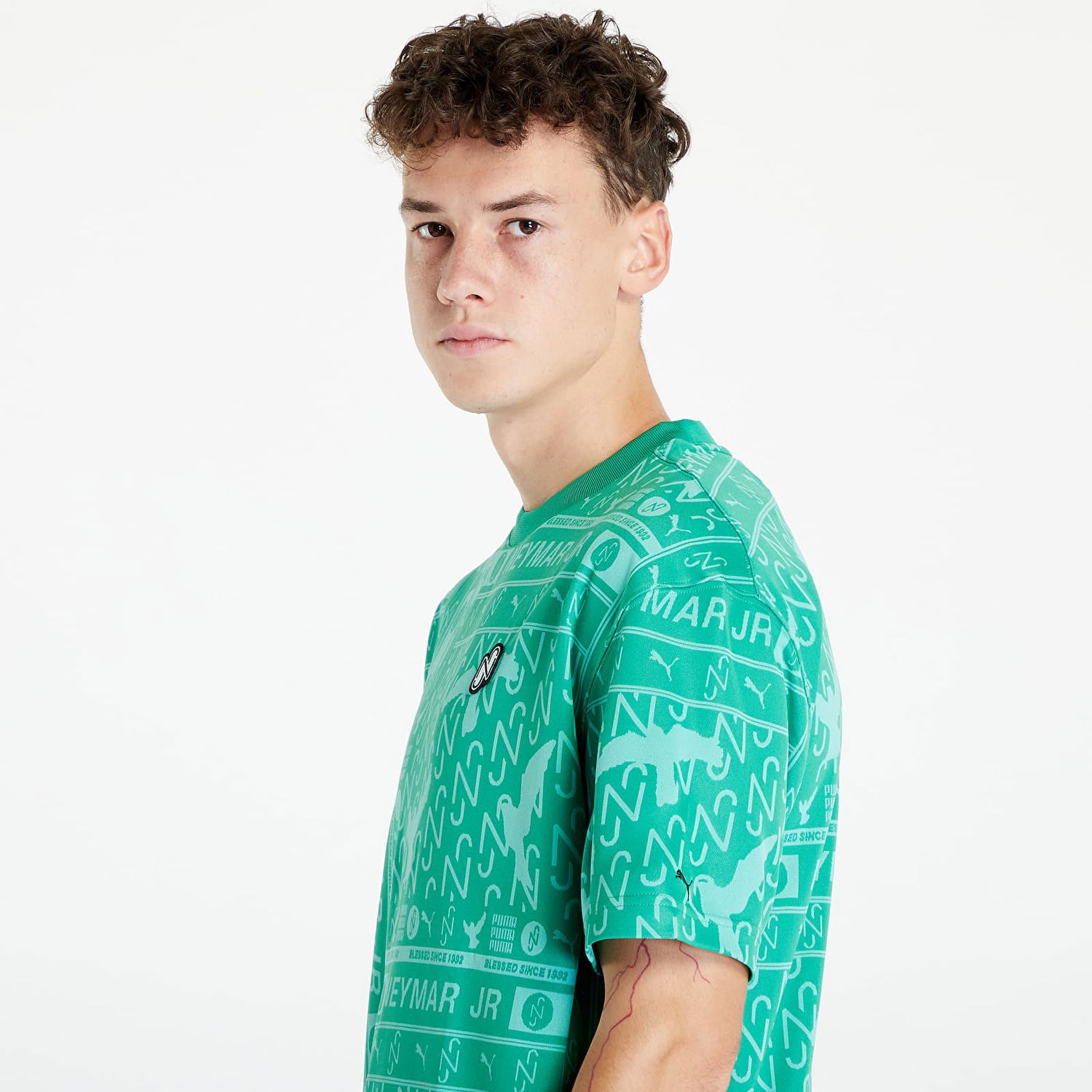 Tričko Puma Neymar Jr x Jacquard Tee Zelené | 535730 82, 1