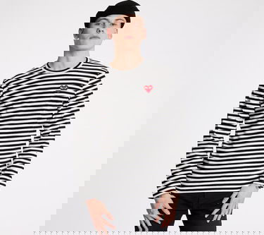 Tričko Comme des Garçons PLAY Long Sleeve Tee Čierna | AZT164 black white, 0