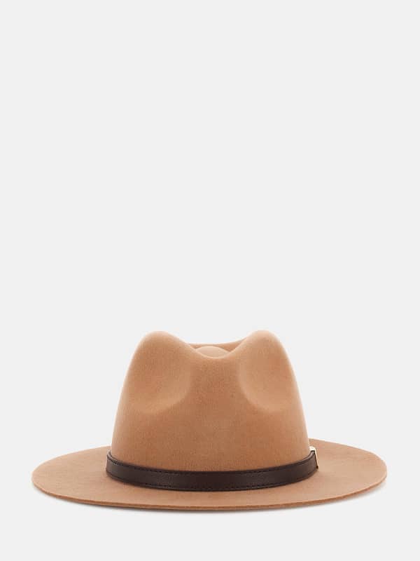 Wool Fedora Hat With Logo Accent