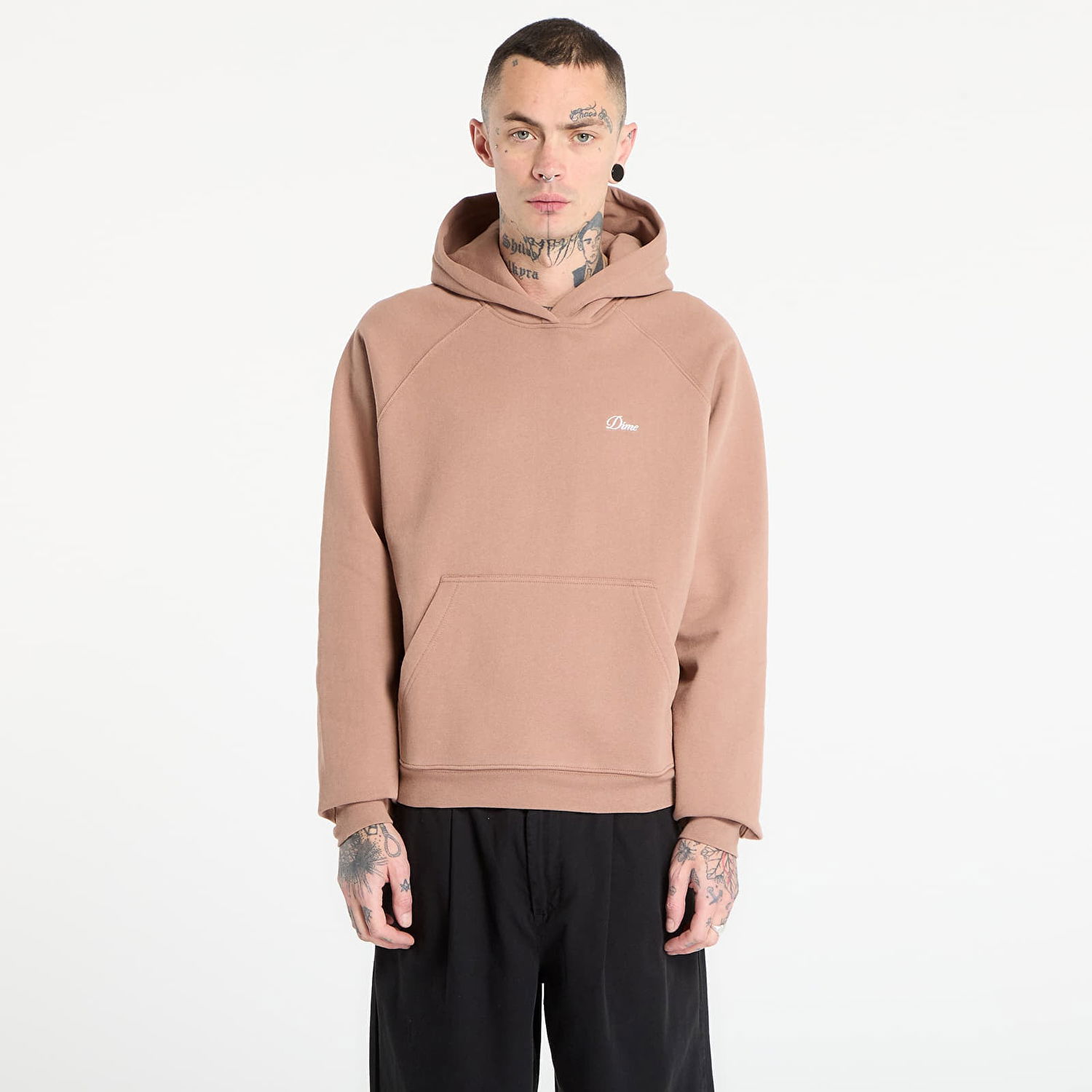 Mikina Dime Cursive Small Logo Hoodie Béžová | DIMEHO2545SEP, 0