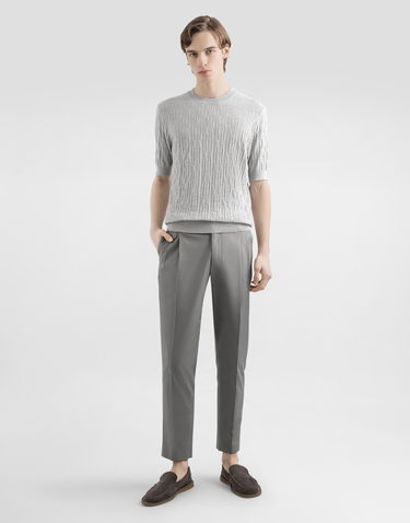 Sveter Dolce & Gabbana Dolce & Gabbana Silk Short Sleeve Sweater Šedá | GXX03TJBSLXN0038, 1