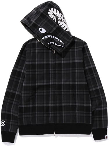 Mikina BAPE Bape x CDG Osaka Check Shark Full Zip Hoodie Čierna | BAPE-CDG-SHARK, 1
