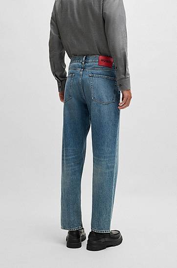 Džínsy BOSS Relaxed Tapered Fit Jeans Modrá | 50533616, 1