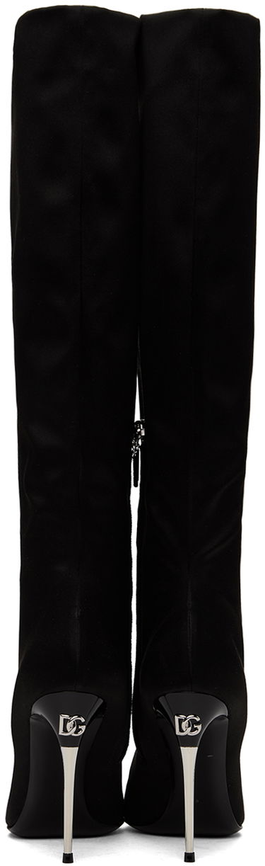 Tenisky a topánky Dolce & Gabbana Tall Satin Boots Čierna | CU1126 A7630, 1