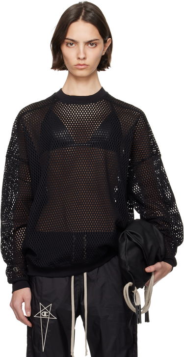 Sveter Rick Owens Rick Owens Champion Edition Jumbo Mesh Sweatshirt Čierna | CW01E1670 CHONET, 0