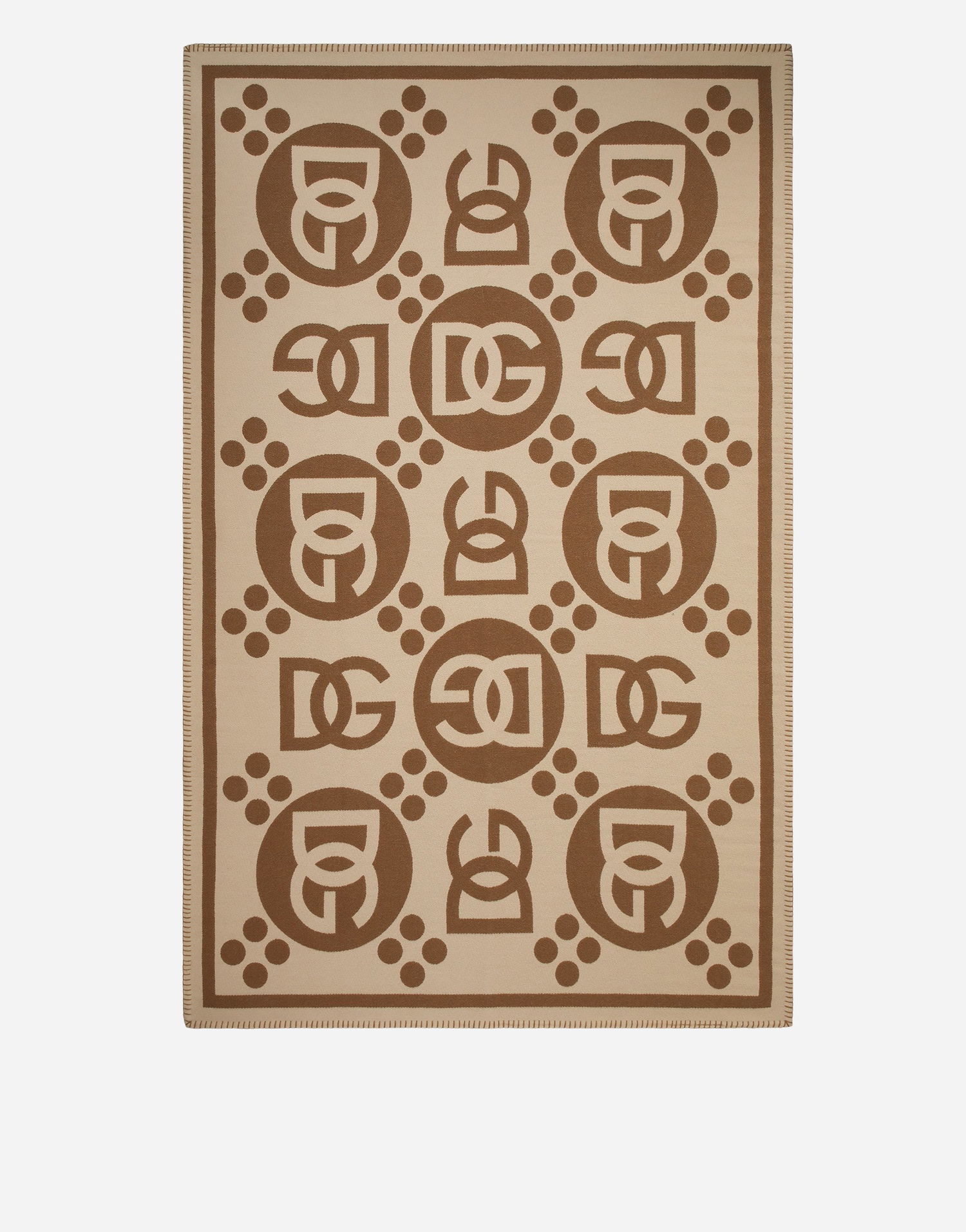Home decor Dolce & Gabbana Dolce & Gabbana Wool Jacquard DG Logo Pattern Blanket Béžová | TCE012TCAN2U0052, 0