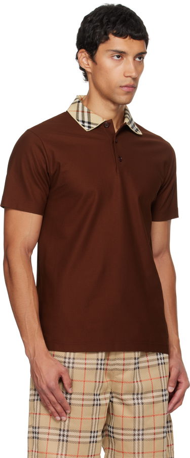 Polo tričko Burberry Burberry Check Collar Polo Hnedá | 8110945, 1