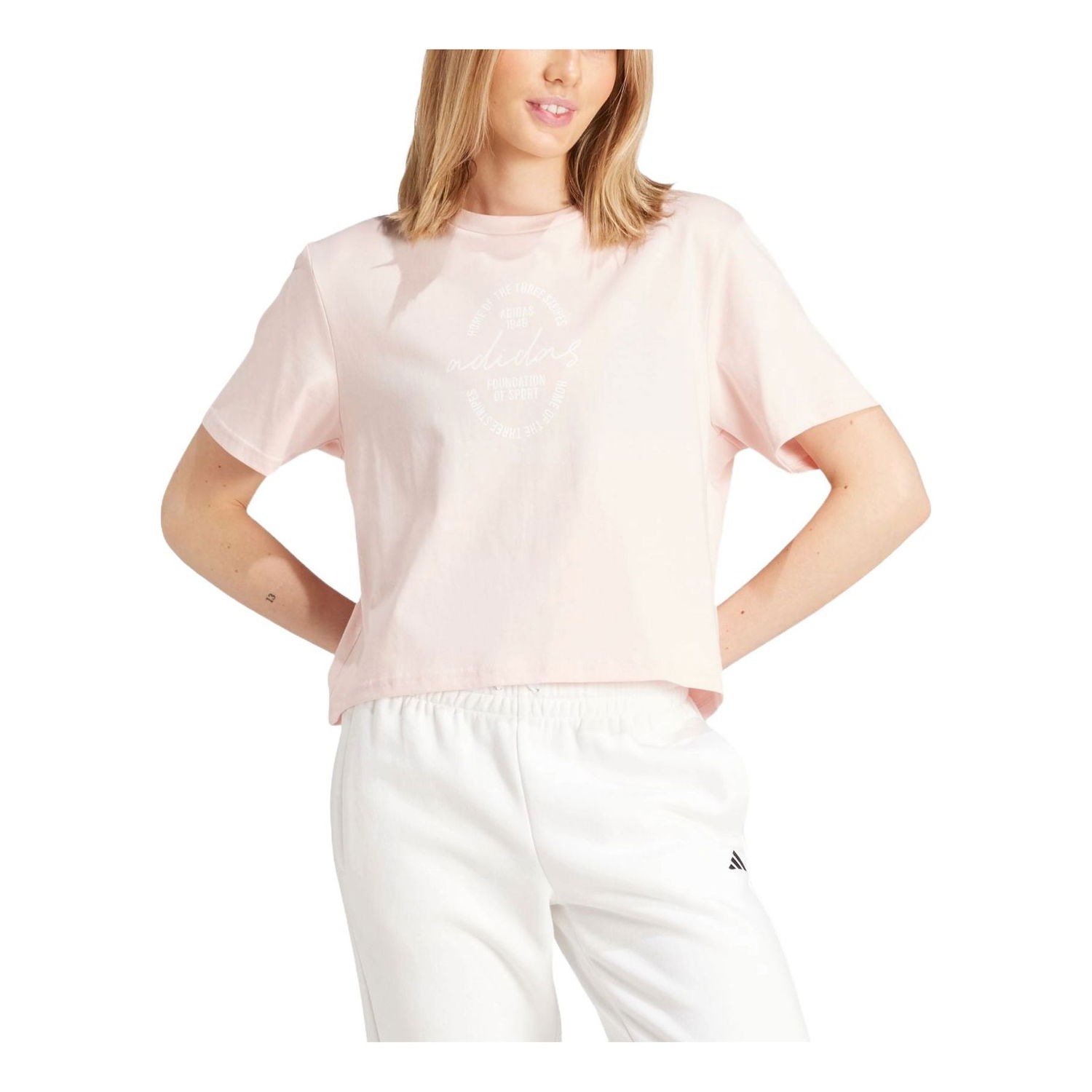 Crop Top adidas Originals Brand Love Signature Graphic Cropped T-Shirt Ružová | IW5183, 0