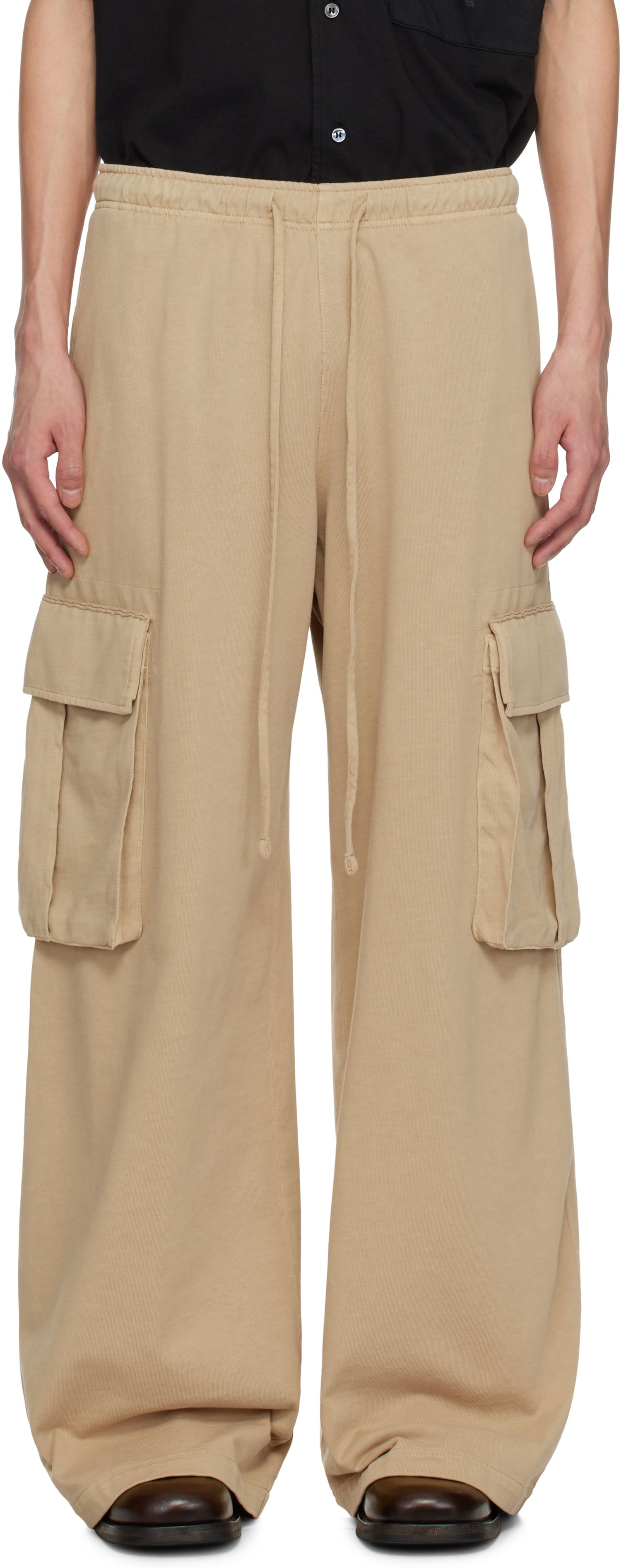 Cargo nohavice Palm Angels Palm Angels French Terry Cargo Pants Béžová | PMCF034S25FAB0016262, 0