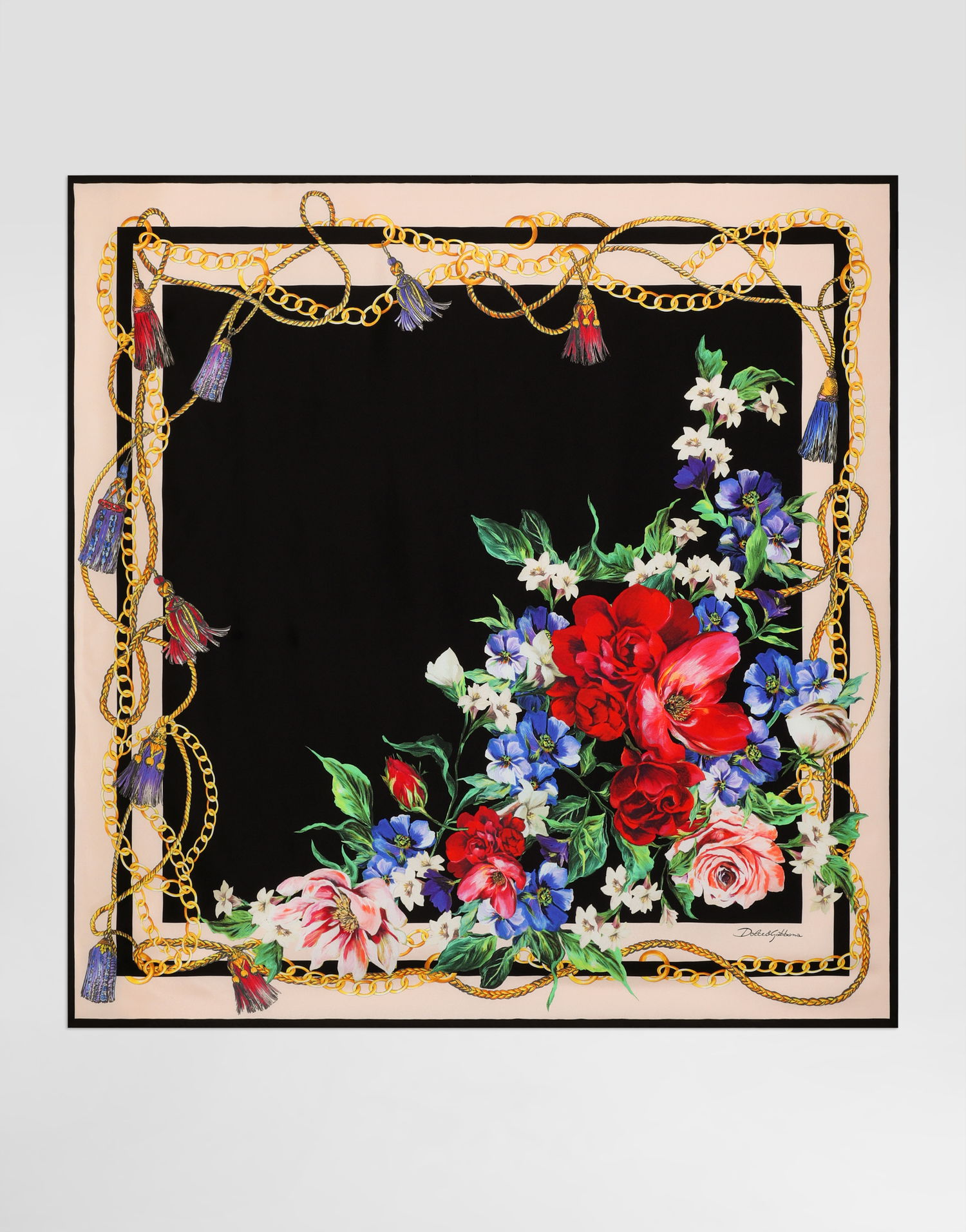 Šál Dolce & Gabbana Dolce & Gabbana Floral-Print Silk Twill Square Scarf Rôznofarebný | FN090RGDC5JHN5QG, 0