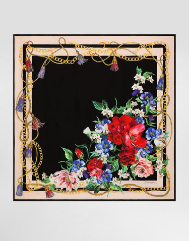 Šál Dolce & Gabbana Dolce & Gabbana Floral-Print Silk Twill Square Scarf Rôznofarebný | FN090RGDC5JHN5QG, 0