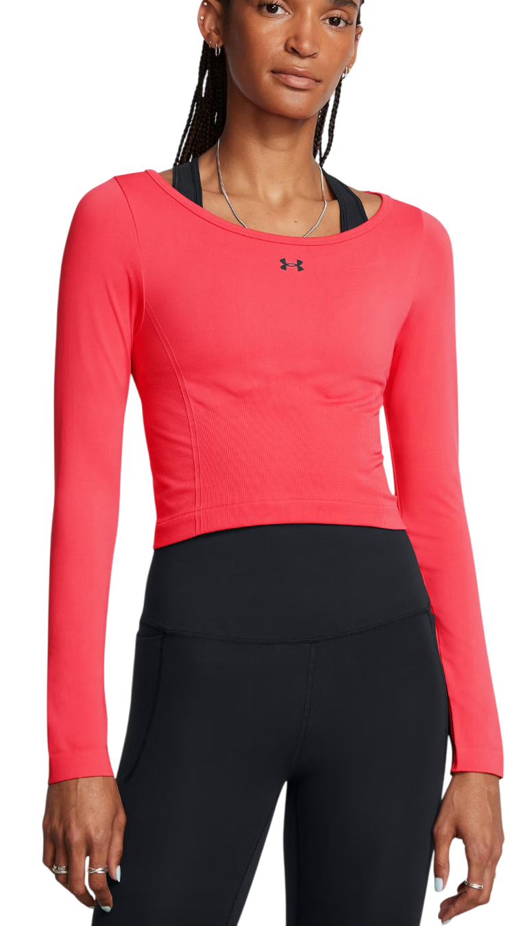 Crop Top Under Armour Seamless Long Sleeve Crop Top Červená | 1379150-713, 0