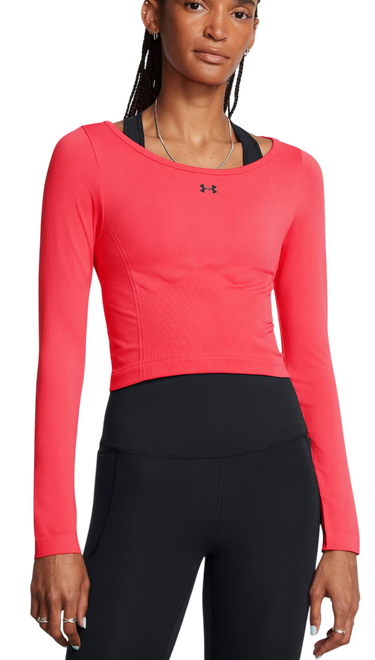Crop Top Under Armour Seamless Long Sleeve Crop Top Červená | 1379150-713, 0