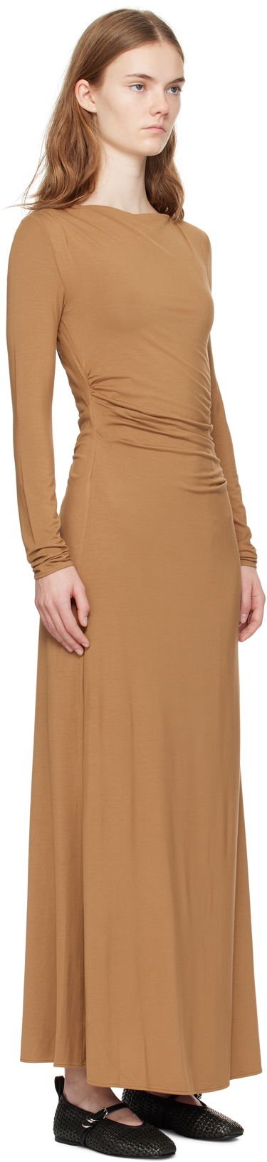 Šaty rag & bone rag & bone Luca Draped Maxi Dress Hnedá | WAC24H3023L923, 1