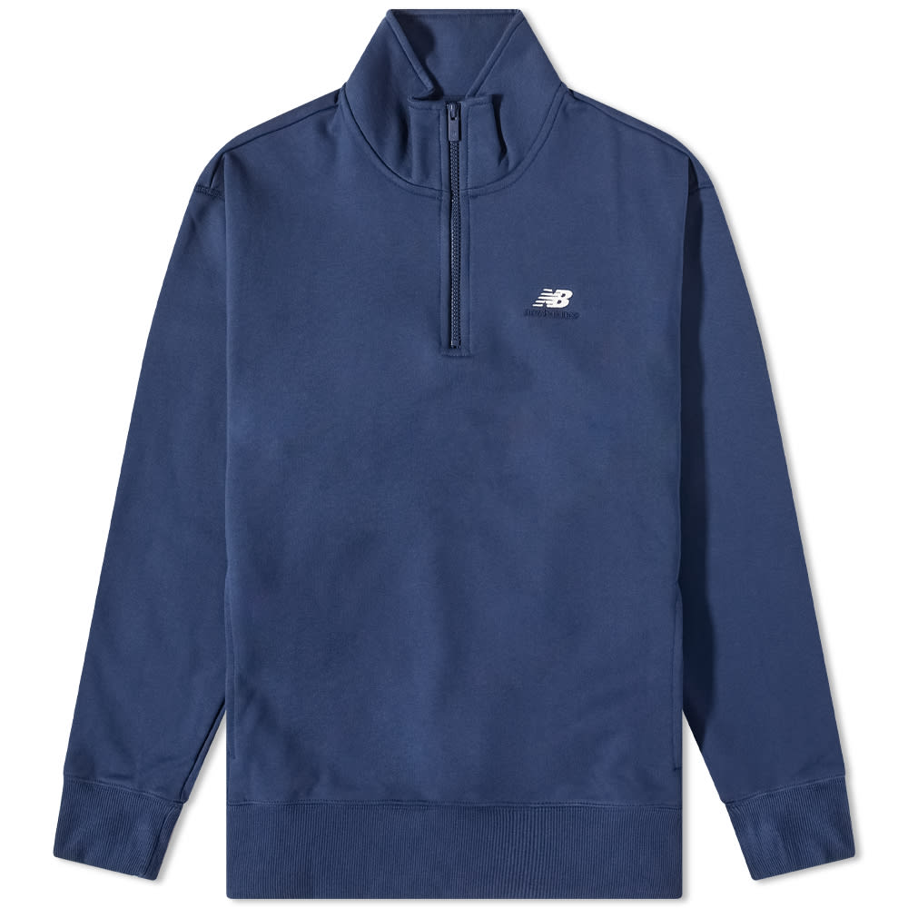 Mikina New Balance Athletics 90's 1/4 Zip Mock Sweat Navy | MT31501-NNY, 0