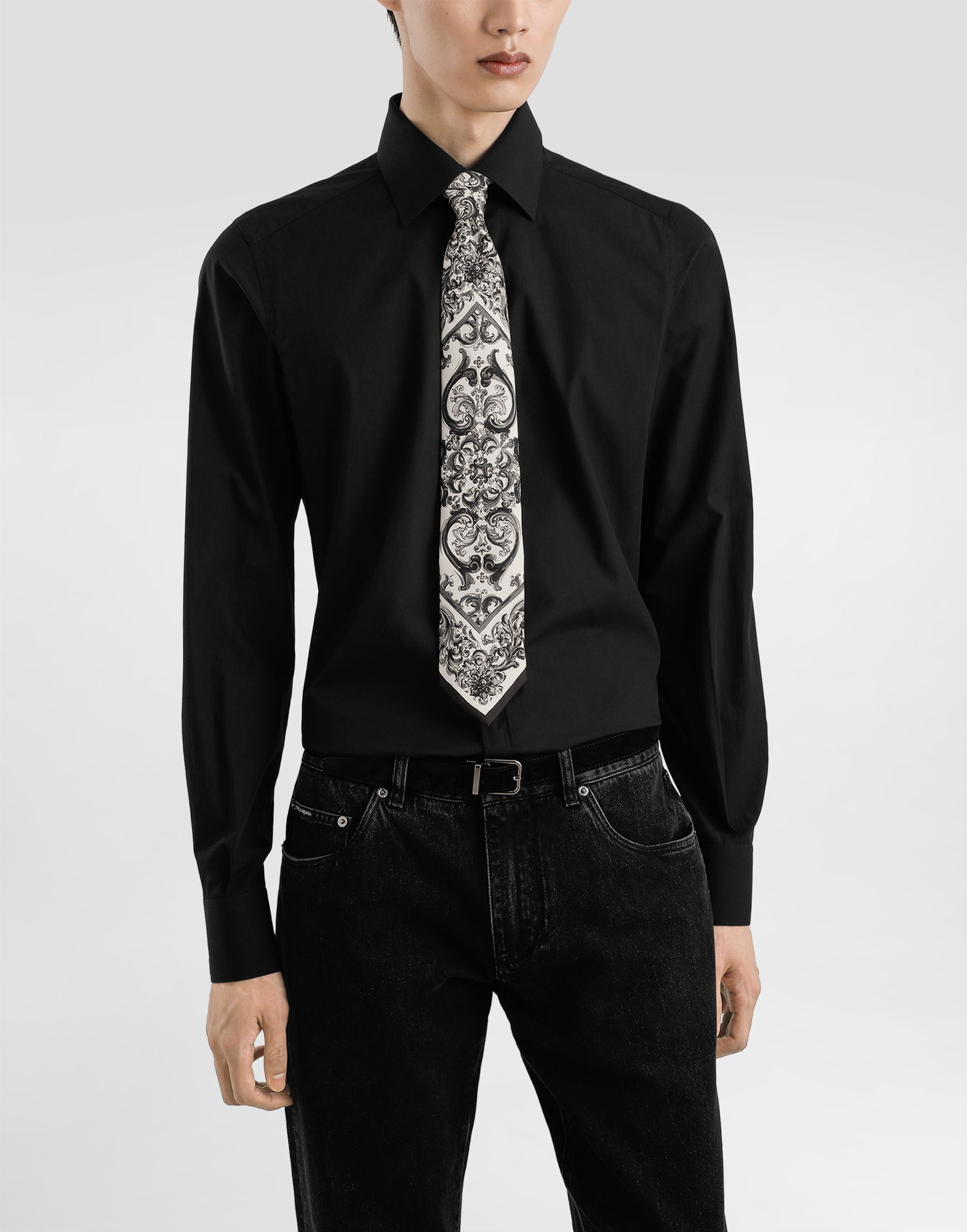 Doplnky Dolce & Gabbana Dolce & Gabbana Majolica Print Silk Twill Tie Biela | GT147EG0WV7HX5DQ, 1