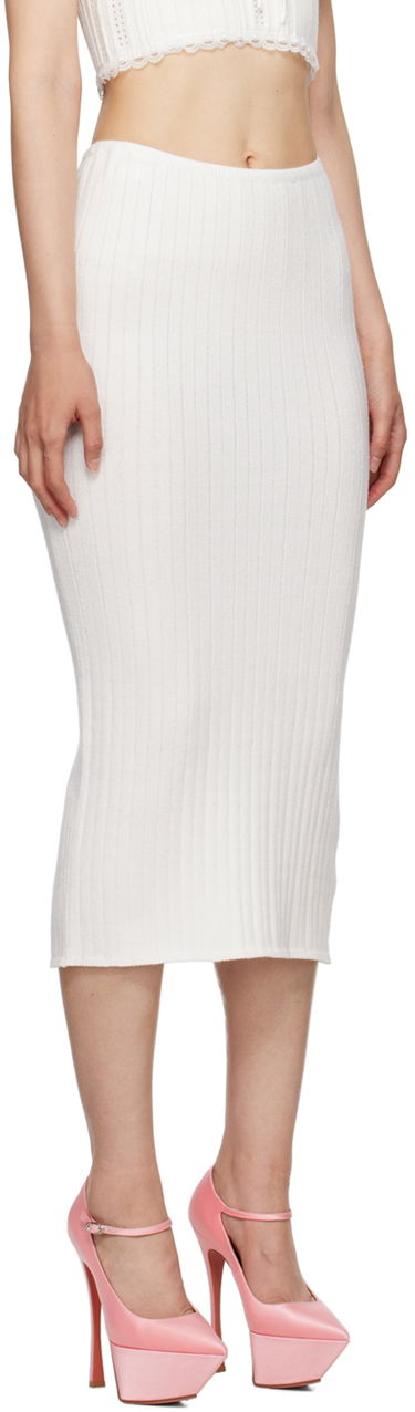 Sukňa GUIZIO Guizio Ribbed Midi Skirt Biela | H23613S011, 1