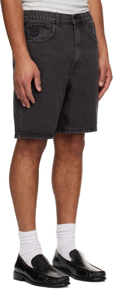 Šortky AAPE by A Bathing Ape 'AAPENOW' Faded Denim Relaxed-Fit Shorts Čierna | AAPSPMB668XXNBKL, 1