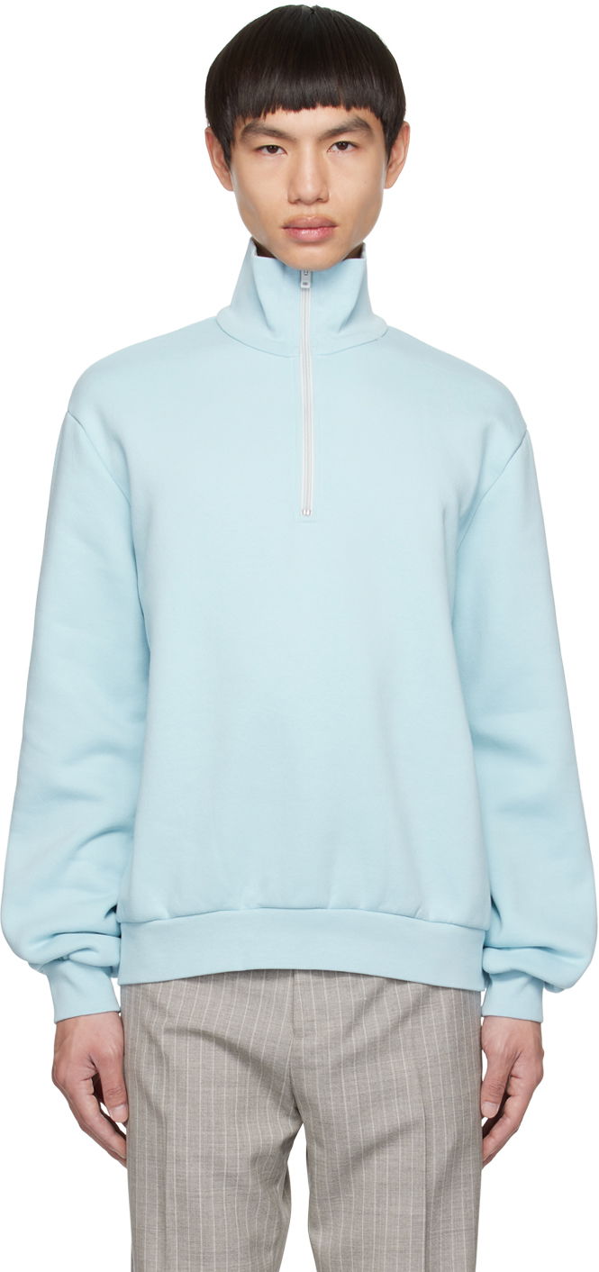 Mikina Acne Studios Half-Zip Sweatshirt Modrá | CI0129-, 0