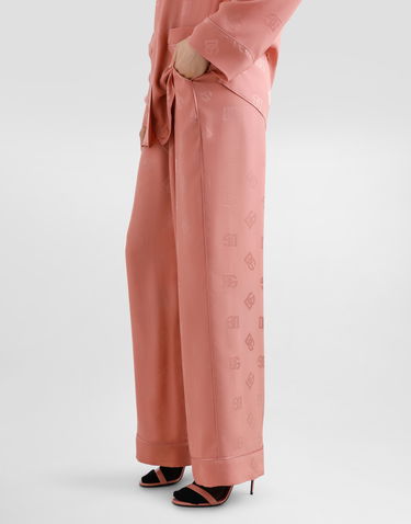 Pyžamo Dolce & Gabbana Dolce & Gabbana Silk Satin Jacquard Pajama Pants with All-over DG Logo Ružová | FTAMPTFJ1JOF0473, 3