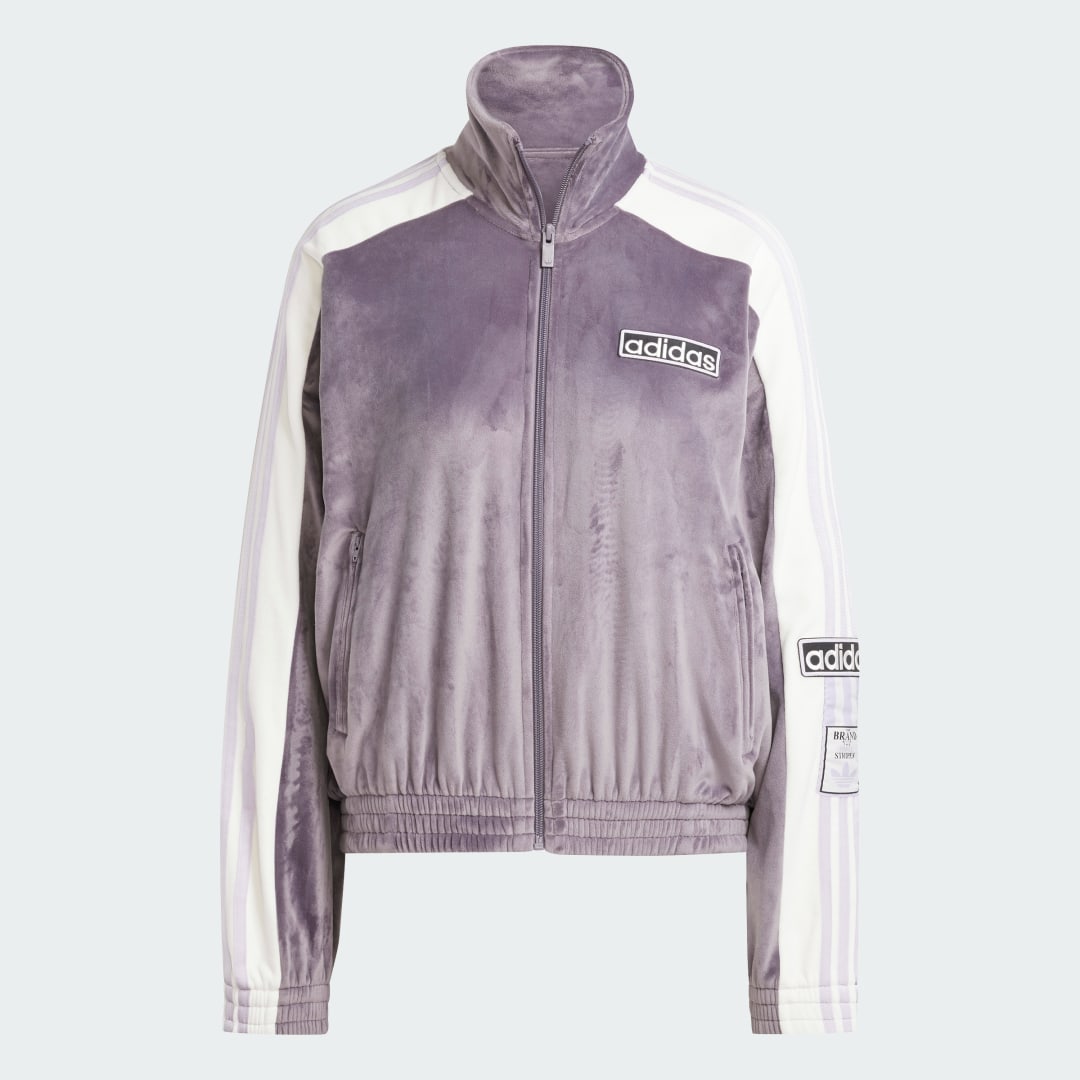 Mikina adidas Performance Velour Track Jacket Fialová | IW5585, 1
