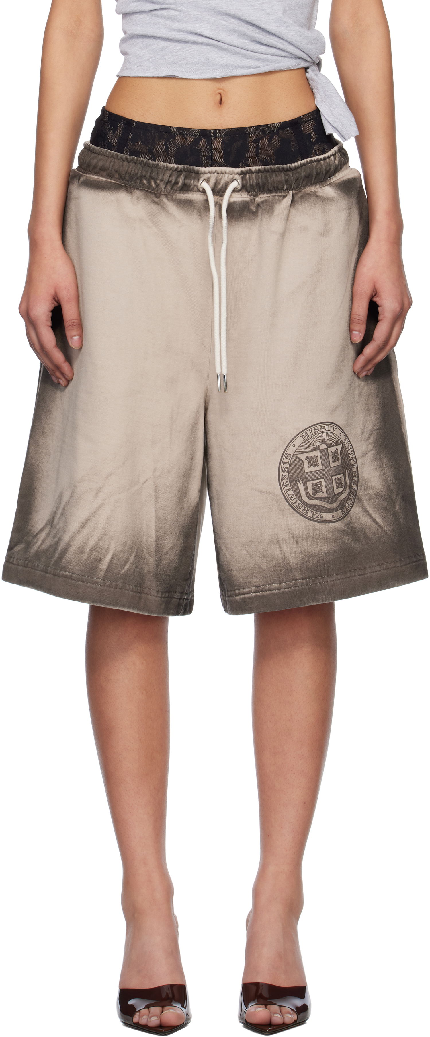 Šortky MISBHV MISBHV Oversize Mud Shorts Béžová | 250W364, 0