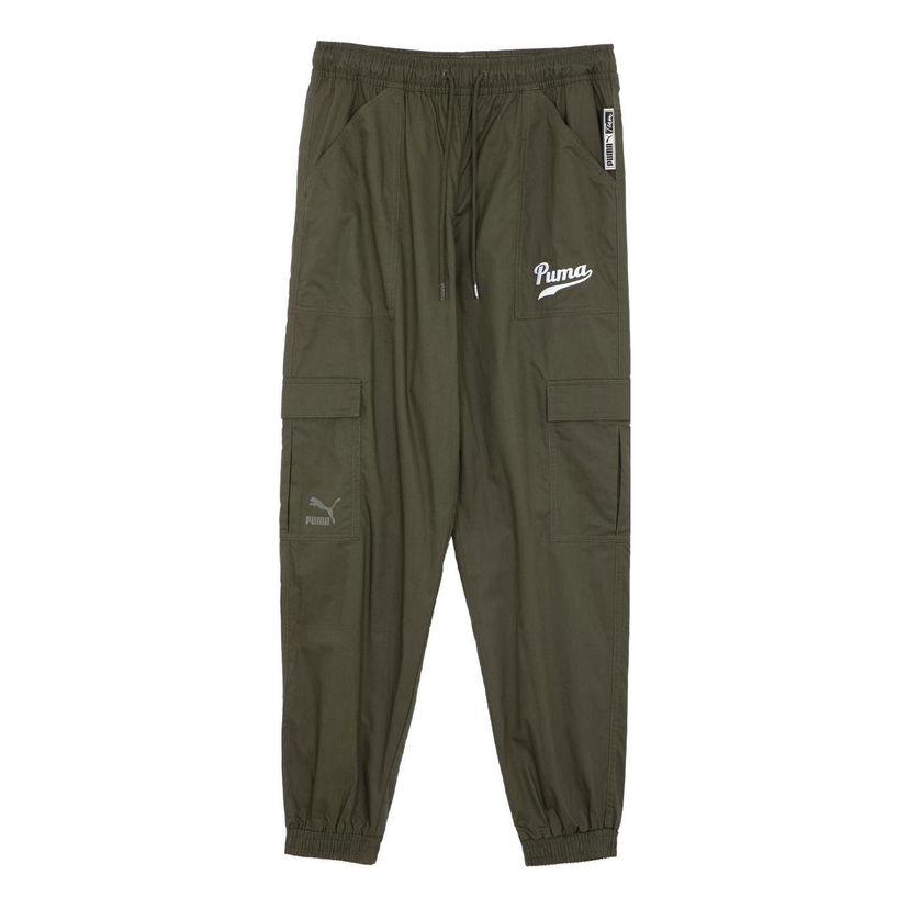 Cargo nohavice Puma Pocket Cuff Shorts Zelené | 538357-70