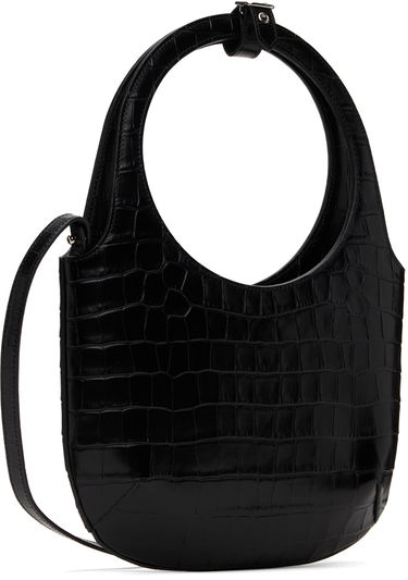 Taška cez rameno Courrèges Croc-Stamped Leather Shoulder Bag Čierna | 224GSA102CR0060, 2