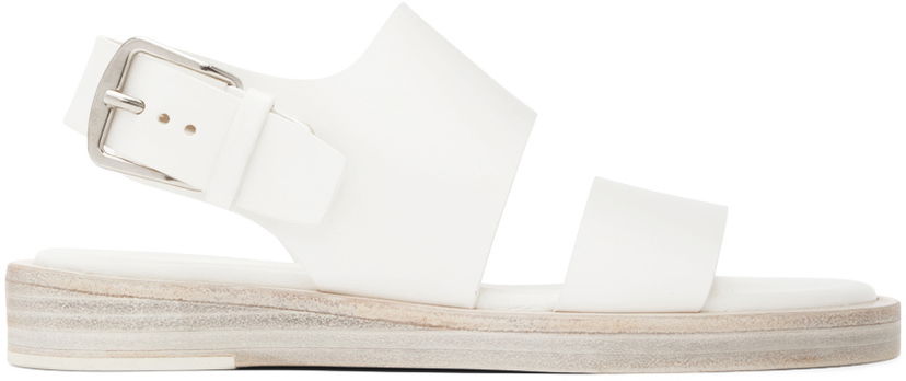 Šortky Ann Demeulemeester Ann Demeulemeester Lore Flat Sandals Biela | 2201-W-S01-390-001