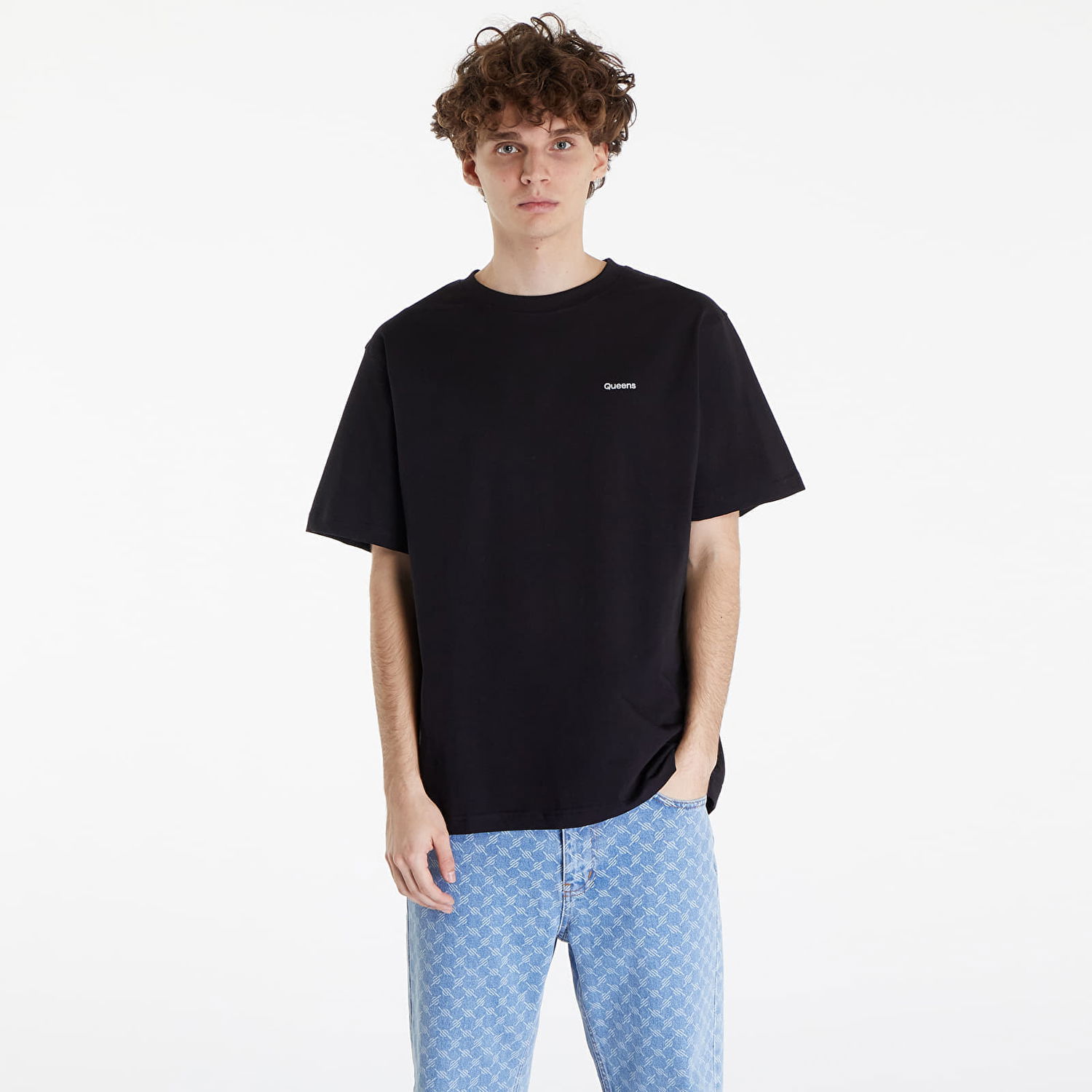 Tričko Queens Essential T-Shirt With Contrast Print Black Čierna | QNS_022, 0