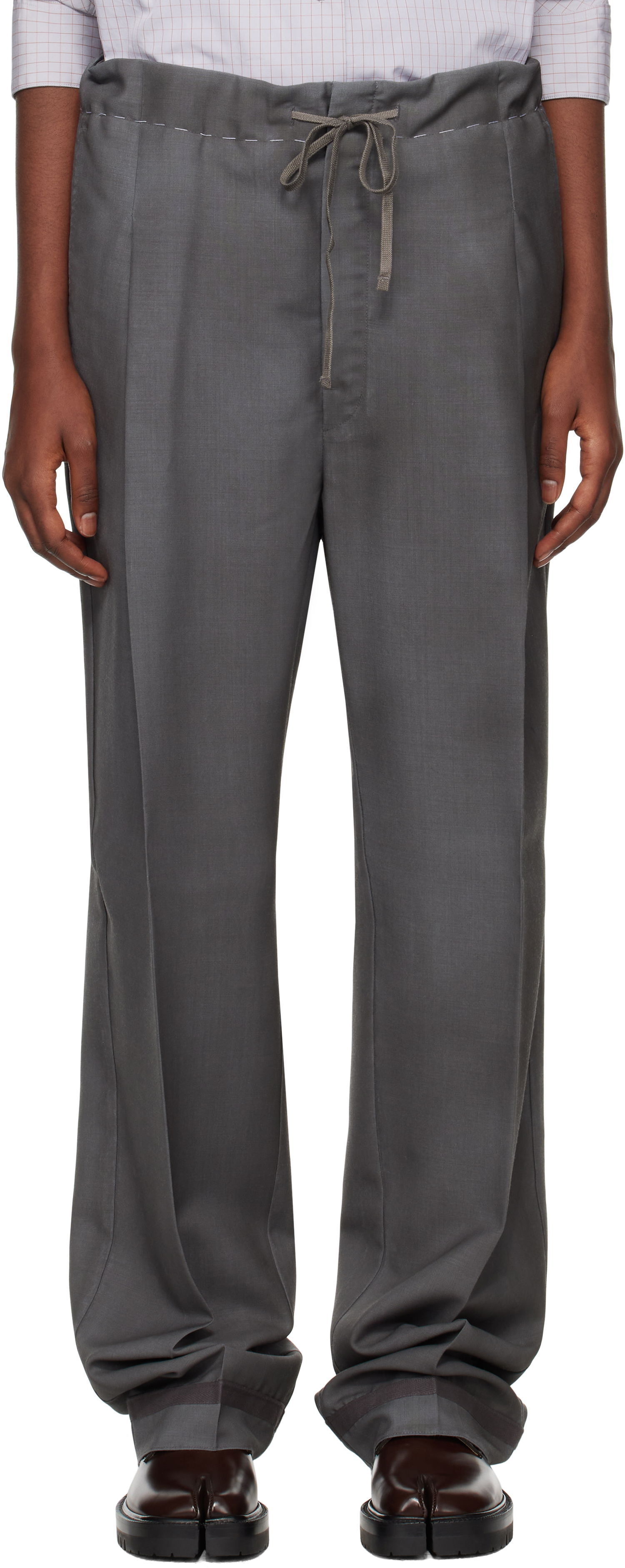Nohavice Maison Margiela Wool Mohair Trousers Šedá | S51KA0572 M35141, 0