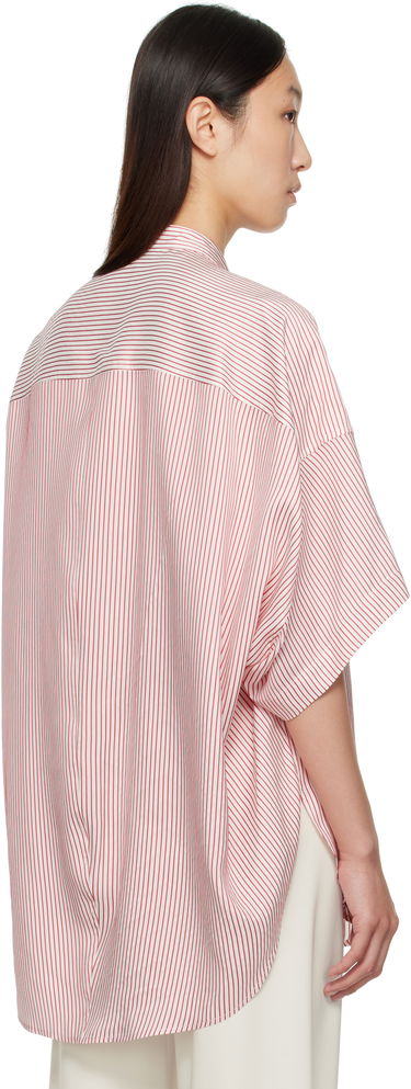 Košeľa Stella McCartney Stella McCartney Striped Short Sleeve Shirt Červená | 6201683FR210, 2