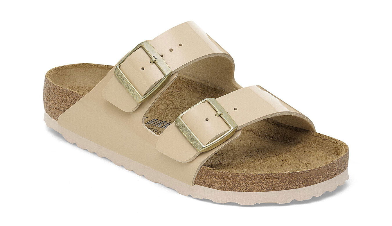 Tenisky a topánky Birkenstock Arizona Birko-Flor Patent Narrow Fit Sandals Béžová | 1013070, 1