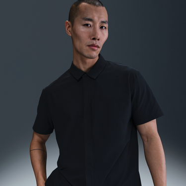 Košeľa Nike 24.7 PerfectStretch Dri-FIT Short Sleeve Button-Up Shirt Čierna | HQ6958-010, 2