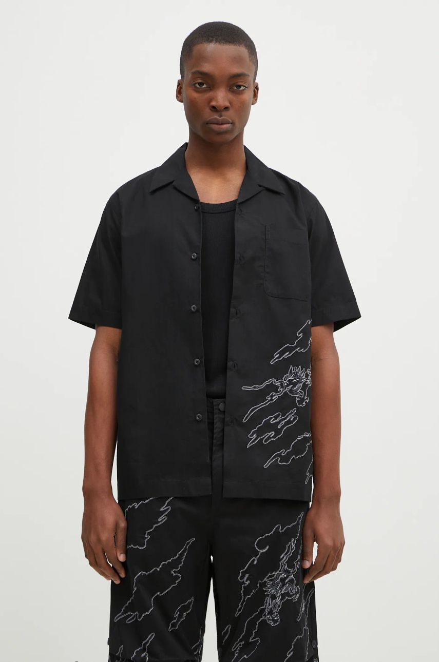 Košeľa Maharishi Relaxed Fit Shirt with Dragon Embroidery Čierna | 5336.BLACK, 0