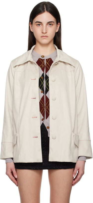 Bunda Anna Sui Anna Sui Buttoned Faux-Suede Coat Biela | 225N50, 0