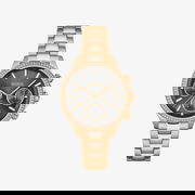 Hera Chronograph Watch with Studded Bezel and Metal Bracelet