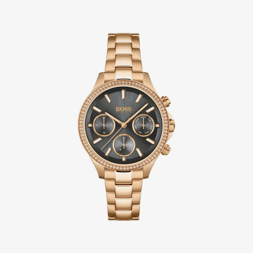 Hodinky BOSS Hera Chronograph Watch with Studded Bezel and Metal Bracelet Metalická | 1502566