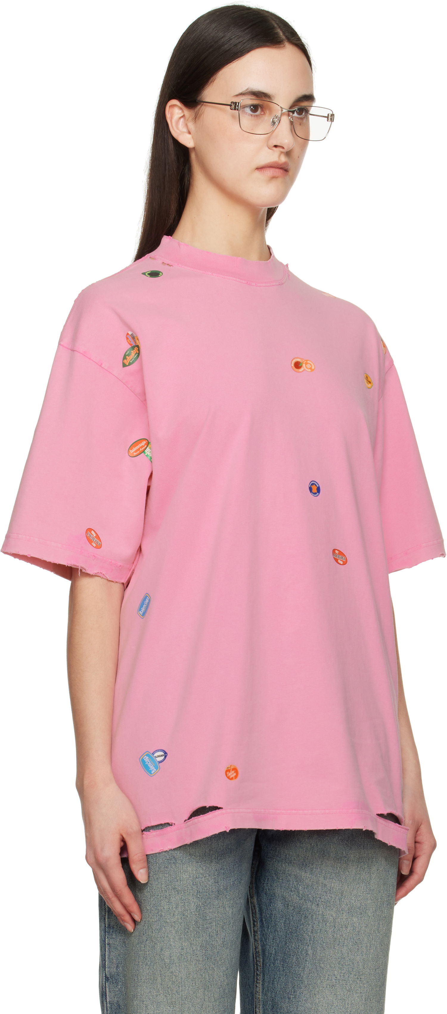 Tričko Balenciaga Balenciaga Fruity Graphic T-Shirt Ružová | 764235 TRVS4, 1