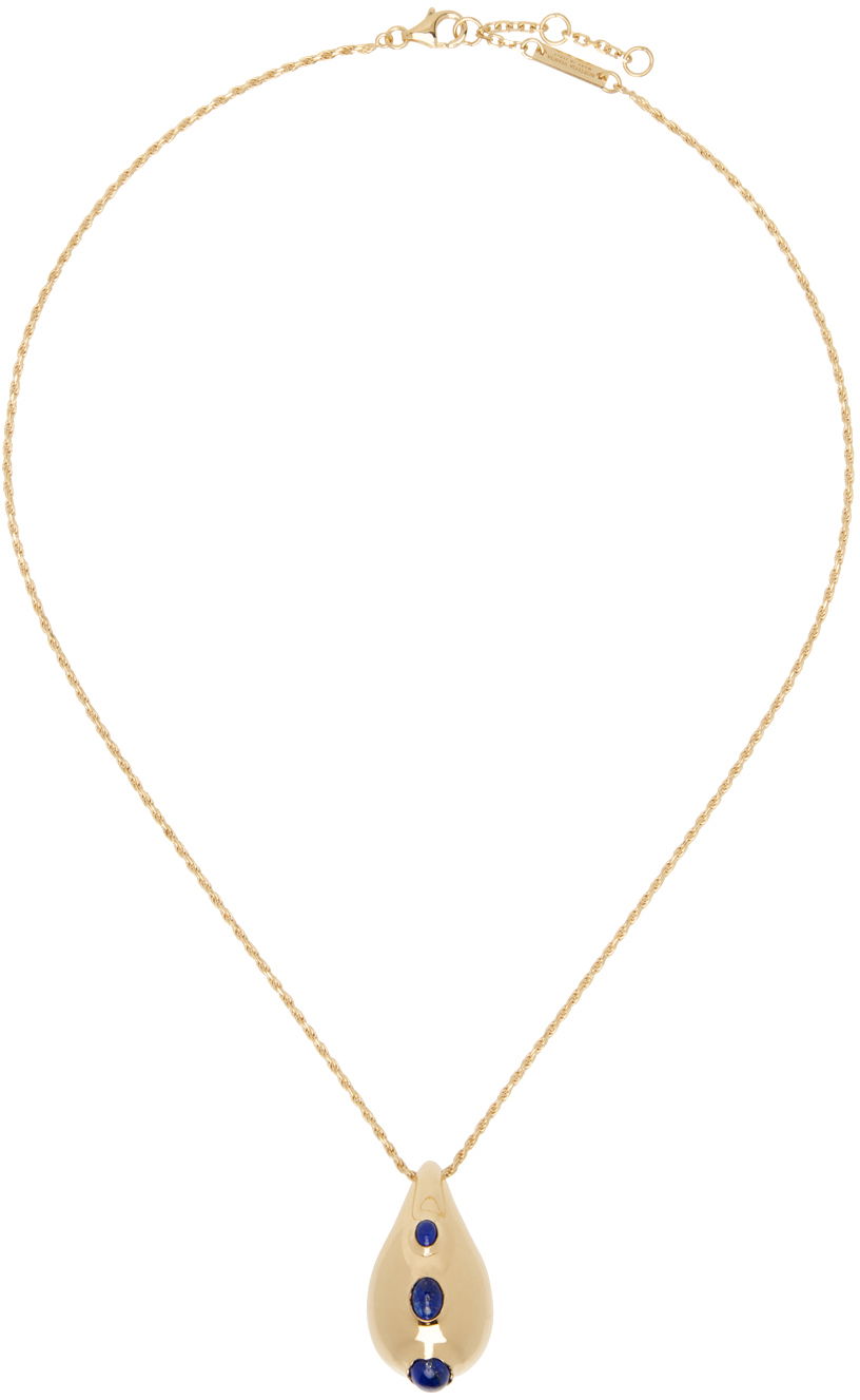 Náhrdelník Bottega Veneta Drop Necklace With Blue Stones Metalická | 775213 VJ177, 0