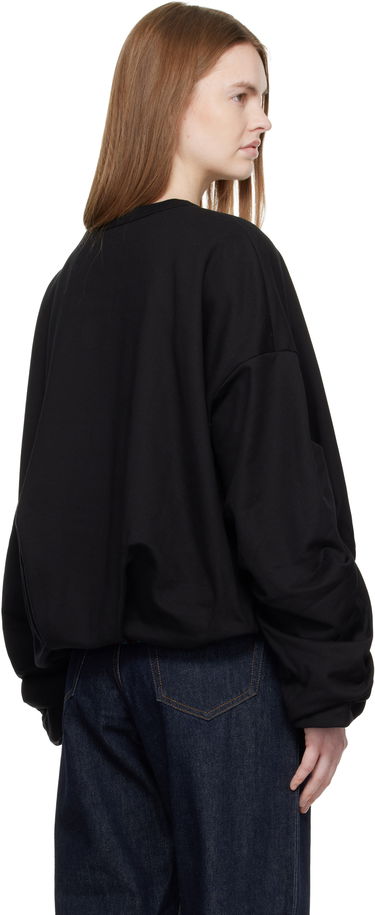 Mikina Dries Van Noten Dries Van Noten Oversized Draped Crewneck Sweatshirt Čierna | 261-131109-3611, 2