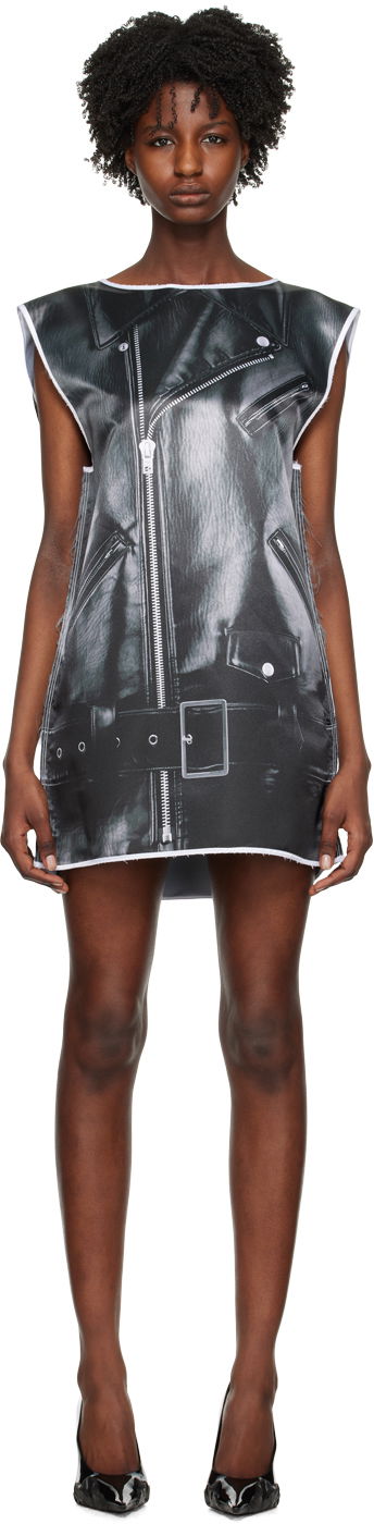 Šaty We11done Graphic Print Mini Dress Čierna | WD-BL1-23-206-U-BK, 0