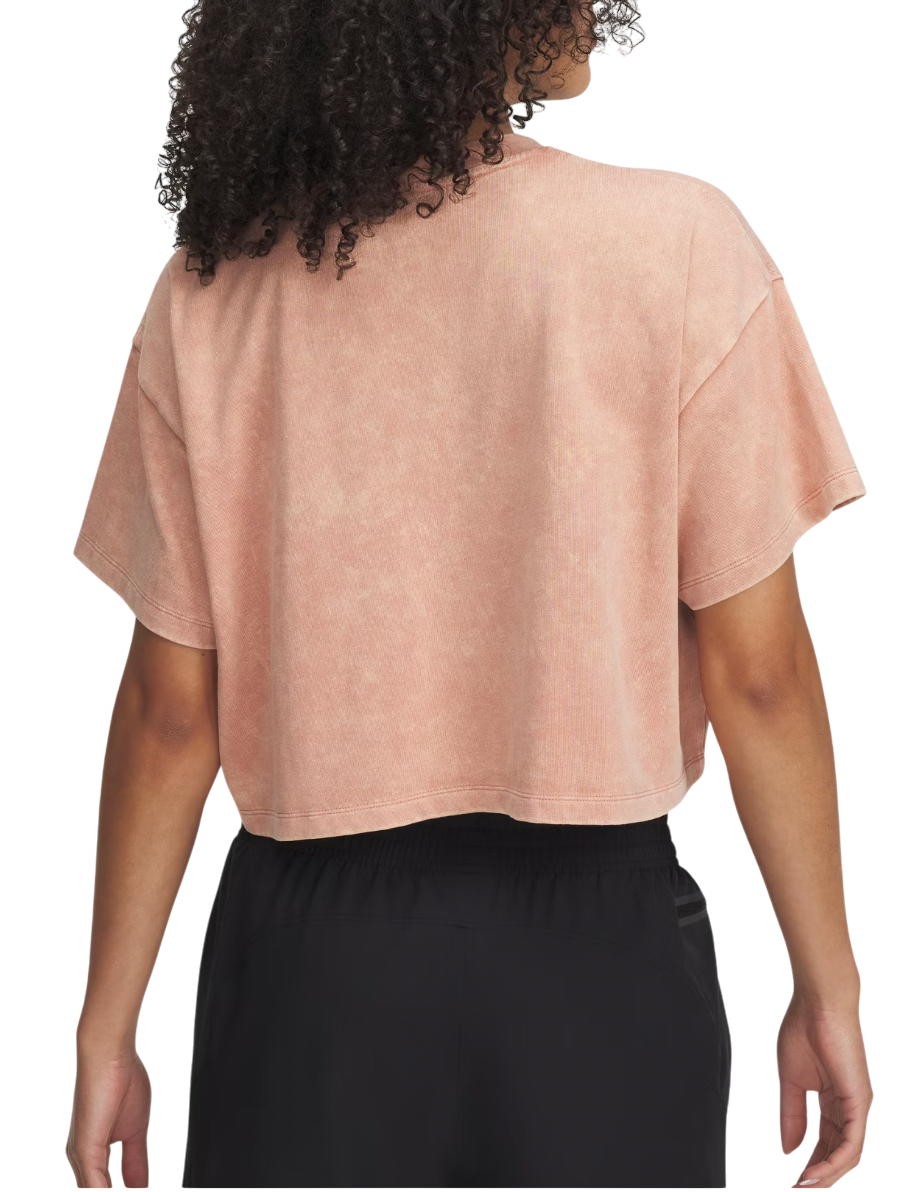 Crop Top Under Armour Under Armour HWT Wash Short Sleeve T-Shirt Ružová | 1389747-696, 1