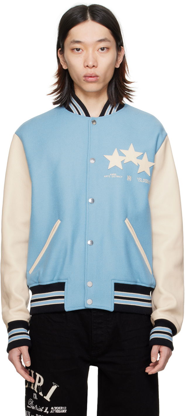 Bomber bunda AMIRI Stars Bomber Jacket Modrá | PS24MOS034