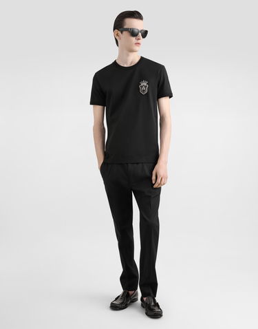 Tričko Dolce & Gabbana Cotton T-Shirt With Patch Čierna | G8PV1ZG7O4CN0000, 1