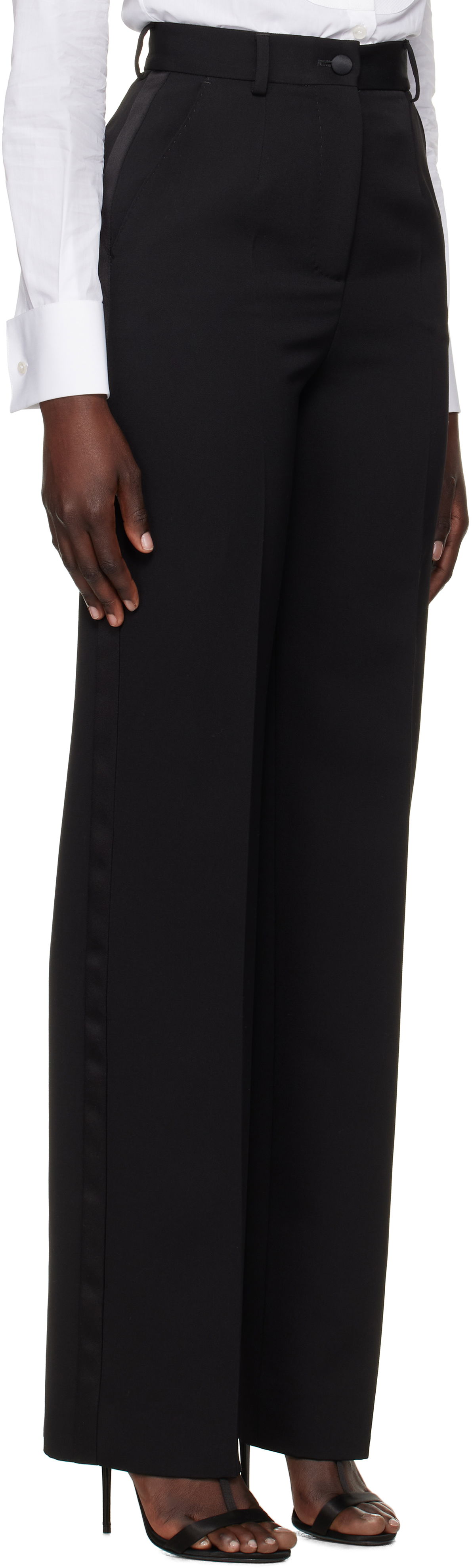 Nohavice Dolce & Gabbana Dolce&Gabbana Wool Tuxedo Trousers Čierna | FTC8ZT FU21E, 1